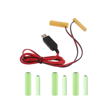 Y1UB USB към 6V AA + AAA сляпа батерия Елиминирайте кабела за 4 AA + AAA батерия за играчка, контролери Бойлер, факли