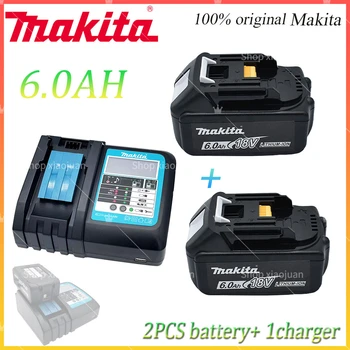 100% оригинален Makita 6.0Ah 18V литиево-йонно зарядно устройство за батерии DC18RF BL1840 BL1830 BL1430BL1440 DC18RC инструмент за зареждане с USB порт