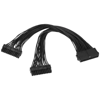 ATX 24Pin 1 до 2 порт захранване разширение кабел PSU мъжки към женски сплитер 24PIN удължителен кабел