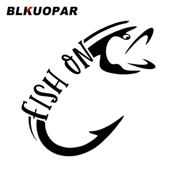 BLKUOPAR Риба на кола стикер слънцезащитен крем творчески графики водоустойчив смешно оригинален надраскване JDM кола броня аксесоари