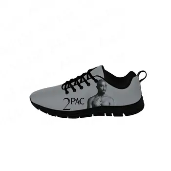 Rap 2pac Tupac маратонки мъжки дамски тийнейджър ежедневни платнени обувки платно обувки за бягане 3D печат дишаща лека обувка черна