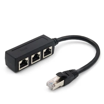 RJ45 Ethernet кабел сплитер мрежов адаптер Ethernet сплитер 1 до 3 кабел подходящ Super LAN Ethernet конектор адаптер котка 6