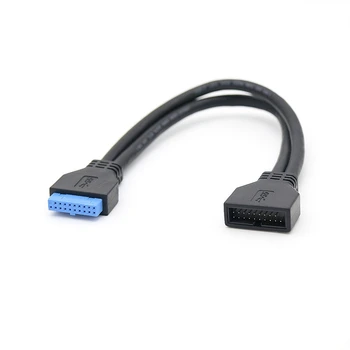  USB3.0 20pin мъжки към женски удължителен кабел дънна платка 20pin мъжки към женски удължителен кабел за данни 30cm