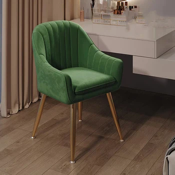 Златни крака Модерни столове за хранене Зелен протектор за под Трапезария Апартамент столове Грим Меки Meubles De Salon Вътрешни консумативи