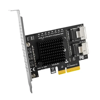 PCI-E към 8 порт адаптер карта 8 дискове мини SAS / SATA3.0 твърд диск разширителна карта 6G SFF-8087 твърд диск