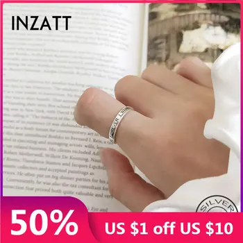 INZATT Real 925 стерлинги сребърна буква FOREVER регулируем пръстен за модни жени минималистични фини бижута аксесоари