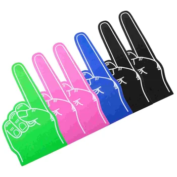 6бр Пръсти Ръка за всички поводи Мажоретен помпон за спорт Вълнуващи цветове Атлетика Местни събития Игри