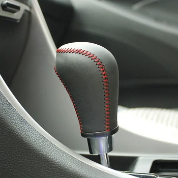  Естествена кожа Gear Knob Cover за Hyundai Tucson AT Car на копчето за превключване на предавките Калъф за скоростна пръчка PPC яка за превключване на предавките