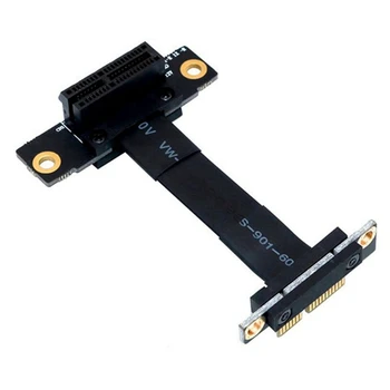 PCIE X1 щранг кабел двоен 90 градуса прав ъгъл Pcie 3.0 X1 до X1 удължителен кабел 8Gbps PCI 1X щранг карта лента удължител