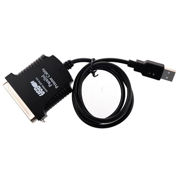 2X USB - принтер паралелен порт 36Pin мъжки конверсионен кабел черен