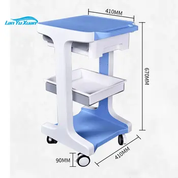 Мобилни медицински красота Устройство за красота Нов дизайн на количката Медицински прост метал Пластмасови медицински количка БОЛНИЧНА количка