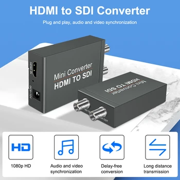 1080P HDMI към SDI конвертор 3G- SDI / HD- SDI адаптер (със захранване) Монитор за бърз трансфер на сигнали Дисплей TV