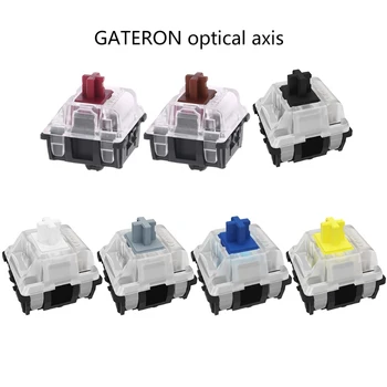 Gateron оптични превключватели обмен оптичен превключвател механична клавиатура SK61 SK64 синьо, червено, кафяво, черно, жълто, ос