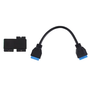 USB 3.0 19PIN One-to-Two хъб с чип и модулен кабелен дизайн USB 19PIN HUB дънна платка 19PIN удължителен кабел 1 до 2