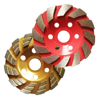 2 бр. Диамантен ъглошлайф Шлифовъчен диск жълт & червен стомана 100 мм цимент камък бетон купа шлифовъчен диск режещ инструмент