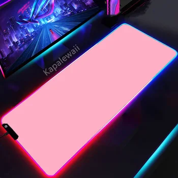 RGB чист цвят подложка за мишка Satoru Gojo розова подложка за мишка LED цветна подложка за бюро Геймър клавиатура подложки XXL Аксесоари за игри Подложка за мишка