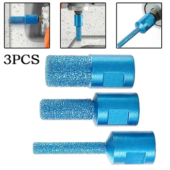 3PCS M10 резба вакуум запоени диамант пръст малко фреза за керамични плочки увеличи форма кръгли дупки електроинструмент части