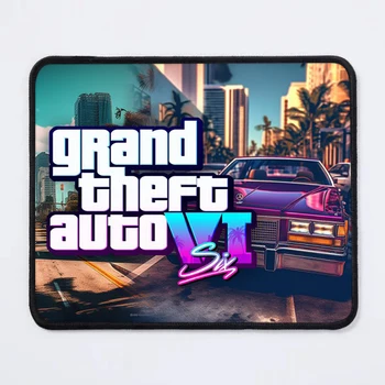 24/26/30/35cm Grand Theft Auto VI Lucia GTA6 Лого на играта ретро реколта кола каучук HD модел Lockrand клавиатура офис подложки за мишки