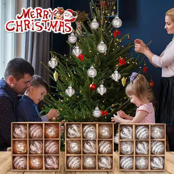9Pcs 2023 Коледно дърво топки висящи висулка орнамент комплект Коледа декорация на дома 2024 Navidad Нова година декоративни топки