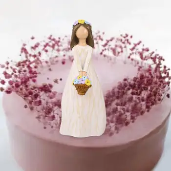 Момиче фигурка торта Topper бюро декорация момиче фигура елегантна скулптура за хол Свети Валентин спалня сватбен подарък