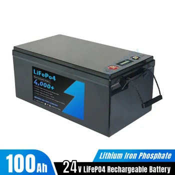24V 100Ah Lifepo4 акумулаторна батерия Литиево-железен фосфат Вграден BMS за слънчева енергийна система RV Golf Cart Camping