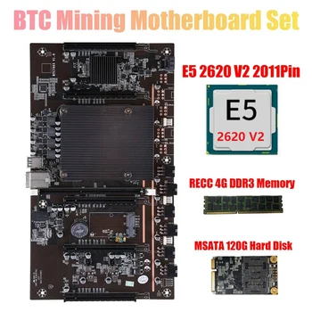 BTC Mining дънна платка X79 H61 с E5 2620 V2 CPU RECC 4GB DDR3 памет 120G SSD 5X PCI-E 8X поддръжка 3060 3070 3080 GPU