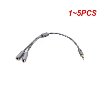 1~5PCS аудио сплитер 3.5 мм кабел 3.5mm 3 женски към мъжки жак 1 до 2 3 4 5 адаптер aux кабел за MP3 плейър