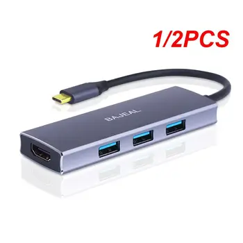 1 / 2PCS USB 3.0 Hub съвместим мулти сплитер адаптер тип-c към компютърни аксесоари 4-в-1 за Macbook Air M1 M2