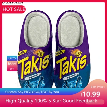 Смешни чипове Takis Food Snack Начало 3D отпечатани памучни чехли Мъжки дамски сандали плюшени ежедневни поддържат топли обувки термичен чехъл-2