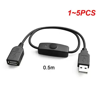  1 ~ 5PCS Data Sync USB 2.0 / 3.0 удължител USB удължителен кабел с превключвател ON OFF LED индикатор за Raspberry Pi PC USB вентилатор LED