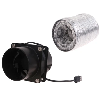 Компактен и преносим вентилатор за изсмукване на дим с канална тръба и вентилационни тръби за кухня и баня USB захранване