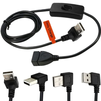 1m USB захранващ удължителен кабел с превключватели Мъжки към женски конектор Wire Line за LED настолни лампи Записващо устройство за шофиране