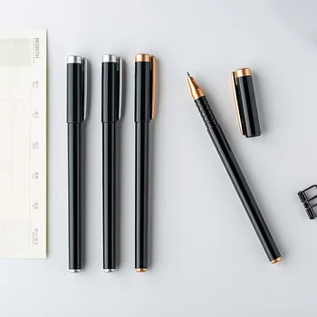 100 ~ 200 бр професионални потребителски лого висок клас черен 0,5 мм гел въглероден подпис писалка за офис реклама на едро
