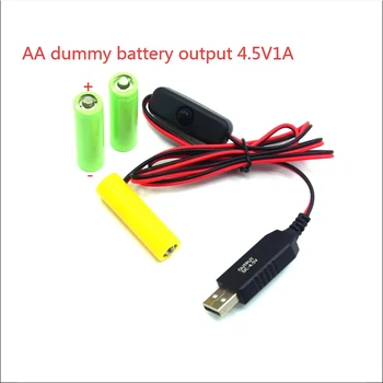 USB с превключвател LR6 AA сляпо батерия елиминатор кабел към 4.5V мощност (3X1.5V) за празник LED светлина, Walkmans, радиостанции, електрически играчки