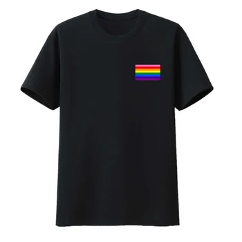 ЛГБТ флаг дъга цвят стил памучна тениска улица мода Camiseta Hombre тениски за жени хлабав новост печат The Weeknd