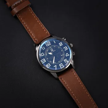 Нова мода мъжки часовници Топ марка луксозни военни кварцов часовник премия кожа спортен часовник мъже Relogio Feminino