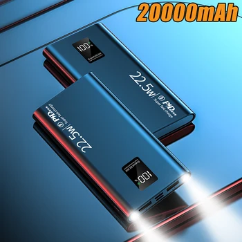 Portable Power Bank 20000mAh 22.5W PD20W бързо зареждане външна батерия зарядно устройство Powerbank за iPhone 14 13 12 Xiaomi Samsung S23