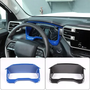 За Toyota Tundra Sequoia 2022-23 ABS въглеродни влакна / синьо табло дисплей декоративна рамка интериорни аксесоари Модификация на автомобила