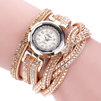 Луксозен ръчен часовник жени момичета гривна аналогов кварцов часовник кристал дамска рокля гривна часовници ръчен часовник Relogio Feminino