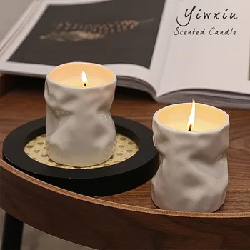 Керамична чаша Свещ Соев восък Декорация на спалня Аромат Аксесоари за свещи Начало Декор Нов продукт Корейски