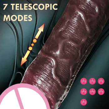 реалистичен голям вибратор вибратор възрастни секс играчки за жени силиконов пенис пенис пенис телескопично отопление език облизване женски мастурбатор