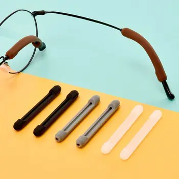 5pairs Еластични очила Противоплъзгащи ръкави Комфортни резервни очила Държач за съвет Силиконов гумен ръкав Очила Grip