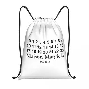 Персонализирана Mm6 писмо шнур чанта жени мъже лек Margielas арабски цифри спортни фитнес съхранение раница