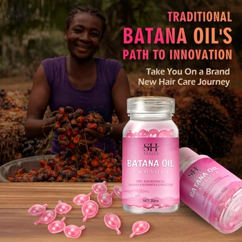 100% натурално чисто масло от батана за мъже 30pcs Batana масло капсули за растеж на косата против лечение на косопад за жени капсула за грижа за косата