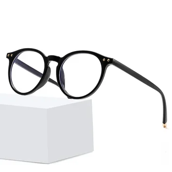 2024 Нова проста мода кръг жени очила рамка реколта ясно обектив очила мъже оптични леопард зелени очила рамка