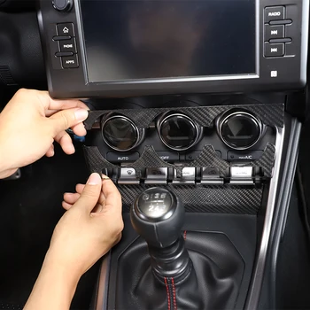 За Toyota 86 Subaru BRZ 2022 кола централен контрол климатик режим панел стикер истински въглеродни влакна интериорни аксесоари LHD
