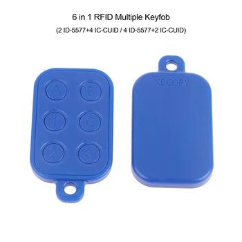 RFID Multiple Keyfob 6 в 1 125khz T5577 EM ID Записваем IC 13.56Mhz 1k S50 UID сменяем ключ за карти