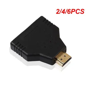 2/4/6PCS 1.4 HDMI-съвместими портове Мъжки към 2 женски 1 в 2 Out сплитер адаптер конвертор DVD аудио за телевизионен таблет ГОРЕЩА ПРОДАЖБА