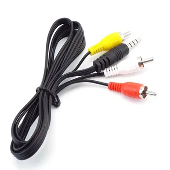 1 метър 3.5mm аудио мъжки жак щепсел към 3 RCA мъжки конектор сплитер кабел кабел AV адаптери видео тел разширение кабел