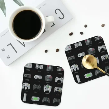 Geek Игрални контролери Подложки PVC кожени подложки Водоустойчива изолация Кафе Мат Начало Кухня Подложки за хранене Комплект от 4